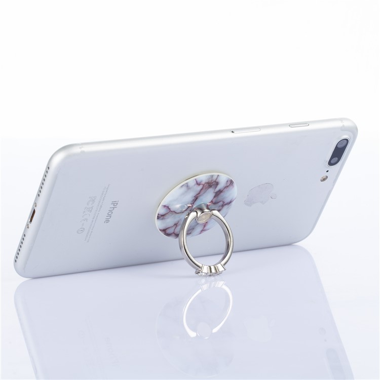 Patterned Universal Kickstand Rhinestone Finger Grip Ring Holder for Smartphones - Marble Pattern-4