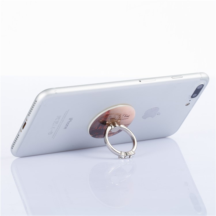 Patterned Universal Smartphone Kickstand Rhinestone Finger Grip Ring Holder for iPhone X, Samsung Note 8 - Eiffel Tower-4