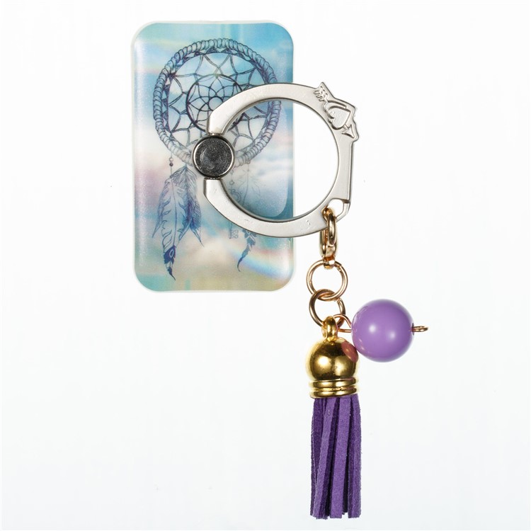 360 Degree Rotary Tassel Ring Grip Holder Phone Desktop Bracket for iPhone Samsung Huawei - Dream Catcher-2