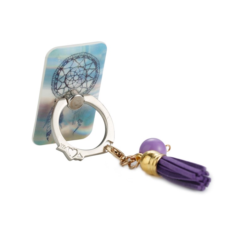 360 Degree Rotary Tassel Ring Grip Holder Phone Desktop Bracket for iPhone Samsung Huawei - Dream Catcher-3