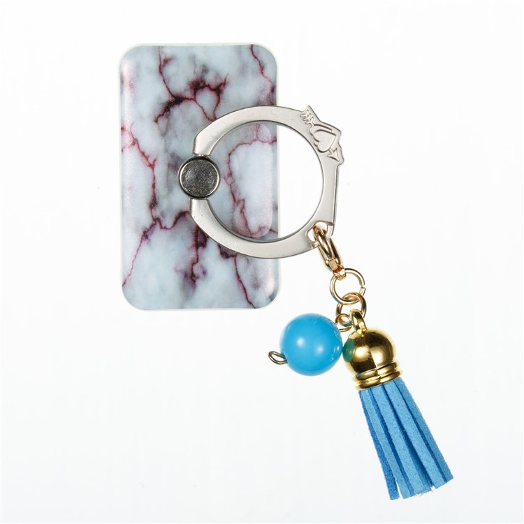 Universal Tassel Ring Grip Holder Mobile Phone Stand for iPhone Samsung Huawei - Marble Pattern-2