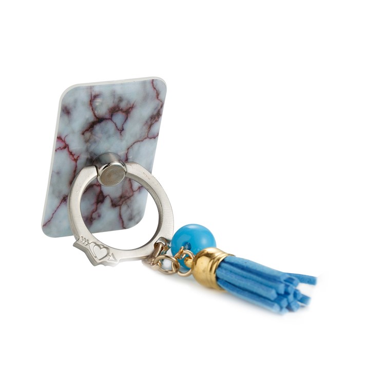 Universal Tassel Ring Grip Holder Mobile Phone Stand for iPhone Samsung Huawei - Marble Pattern-3