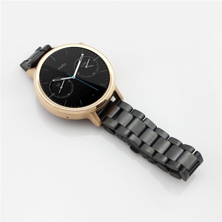 Stainless Steel Watchband for Motorola Moto 360 42mm (2nd gen) - Black / 20mm-2