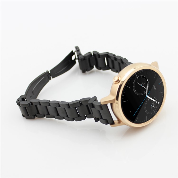 Stainless Steel Watchband for Motorola Moto 360 42mm (2nd gen) - Black / 20mm-4