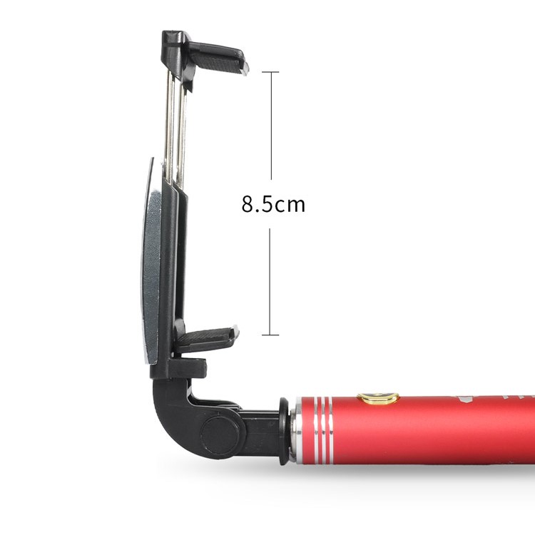 THANOS H520 Lite Fancy Mini Universal Extendable Metal Mirror Wire Control Metal Selfie Stick for iPhone 6s Plus - Red-3
