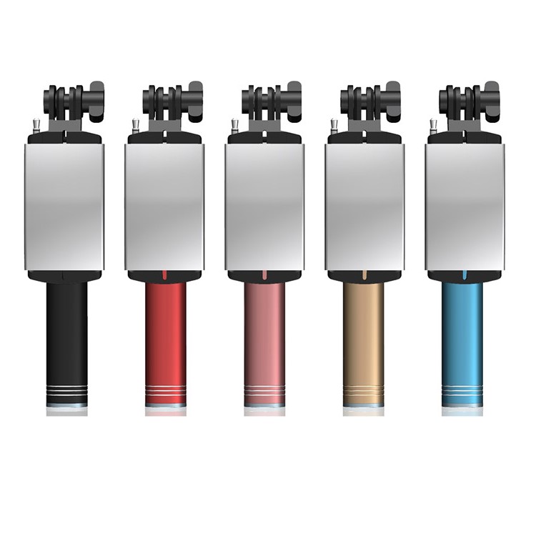 THANOS H520 Lite Fancy Mini Universal Extendable Metal Mirror Wire Control Metal Selfie Stick for iPhone 6s Plus - Red-5