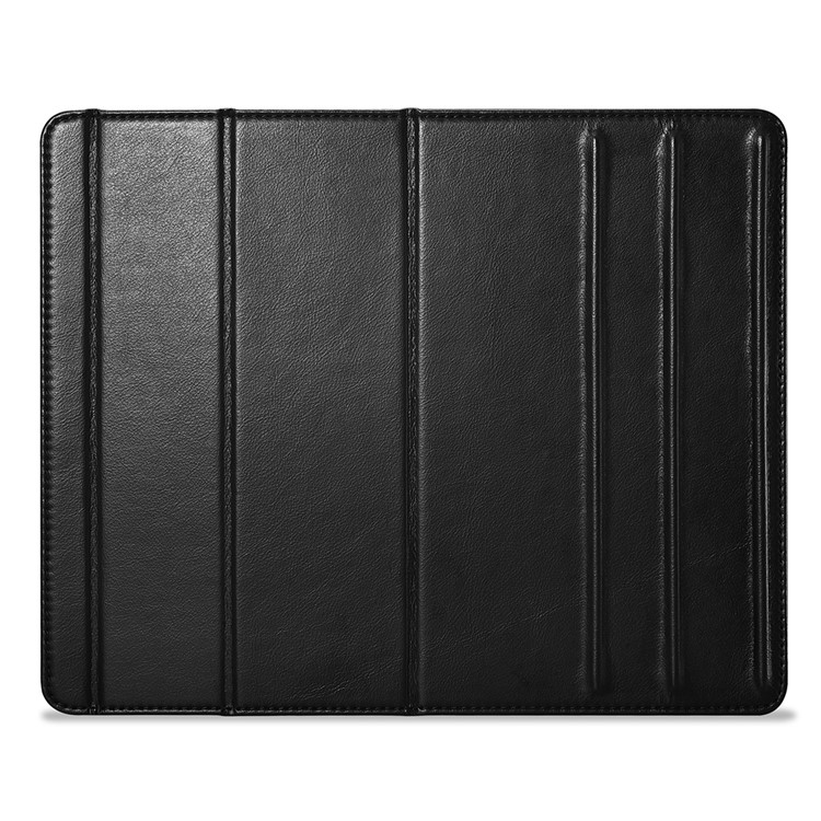ICARER Genuine Leather Laptop Stand + Mouse Pad 2-in-1 Design for iPhone iPad MacBook etc. - Black-2