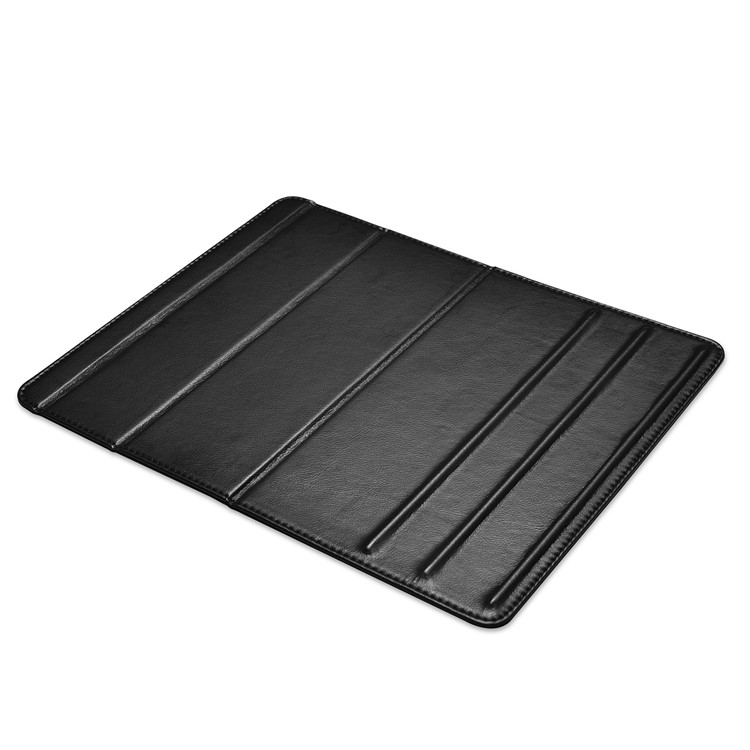 ICARER Genuine Leather Laptop Stand + Mouse Pad 2-in-1 Design for iPhone iPad MacBook etc. - Black-4
