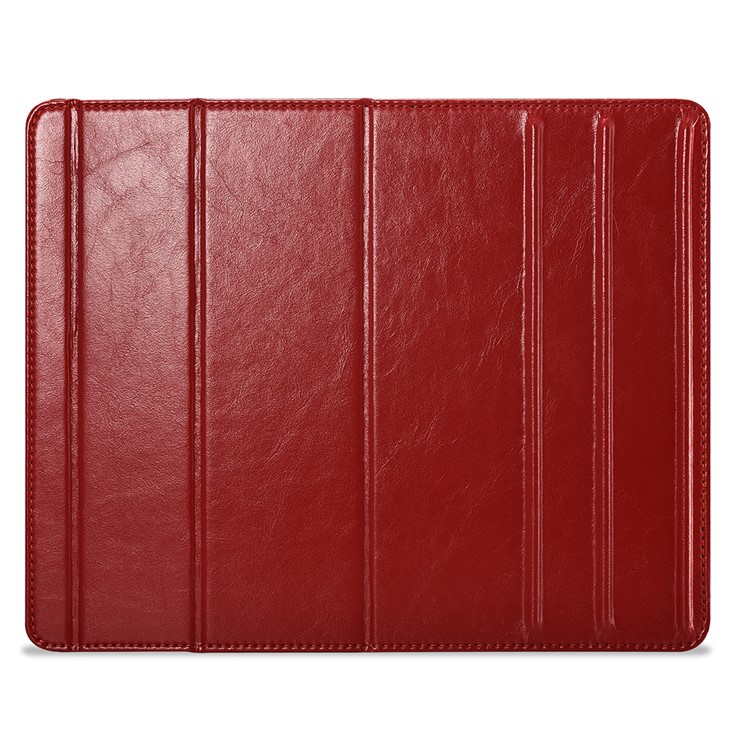 ICARER Universal Genuine Leather Laptop Tablet Phone Desktop Stand for iPhone iPad MacBook etc. - Red-2