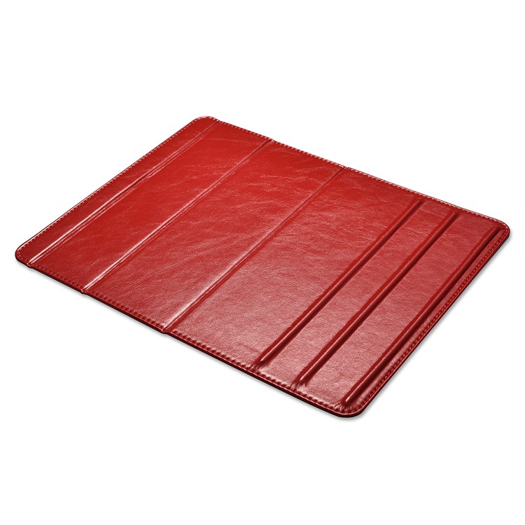 ICARER Universal Genuine Leather Laptop Tablet Phone Desktop Stand for iPhone iPad MacBook etc. - Red-3