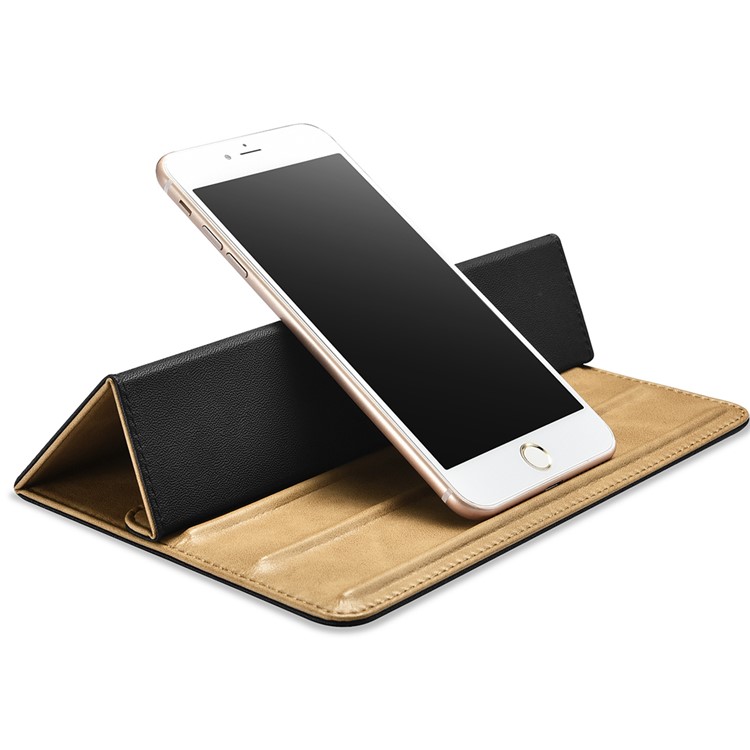 ICARER Multi-functional Genuine Leather Laptop Tablet Phone Desktop Bracket for iPhone iPad MacBook etc. - Khaki-1