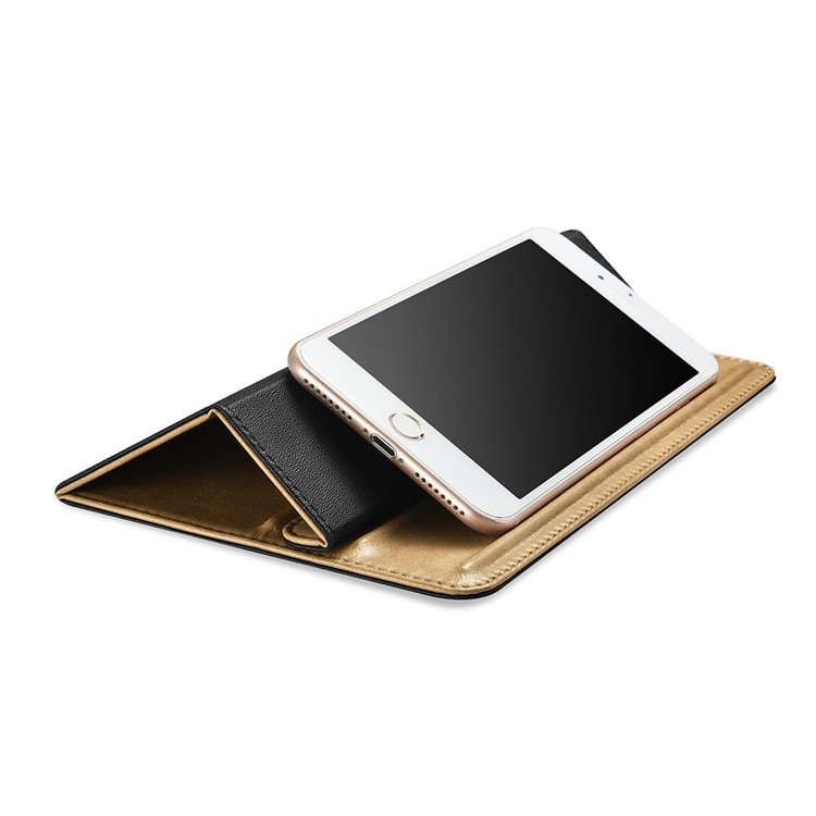 ICARER Multi-functional Genuine Leather Laptop Tablet Phone Desktop Bracket for iPhone iPad MacBook etc. - Khaki-4