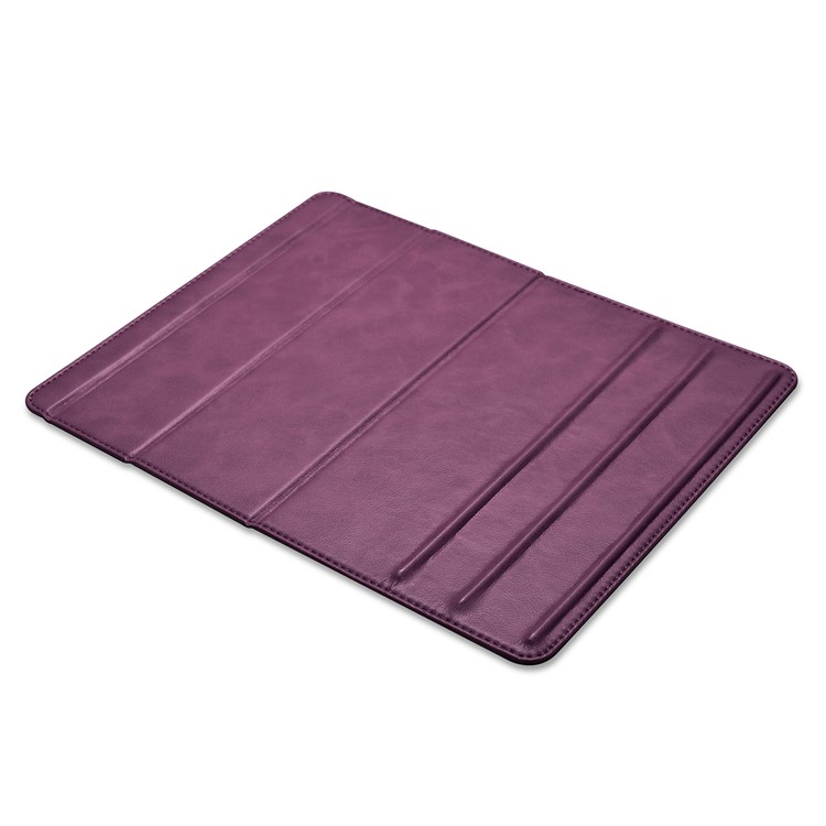 ICARER Genuine Leather Universal Desktop Stand + Mouse Pad for iPhone iPad MacBook etc. - Purple-2