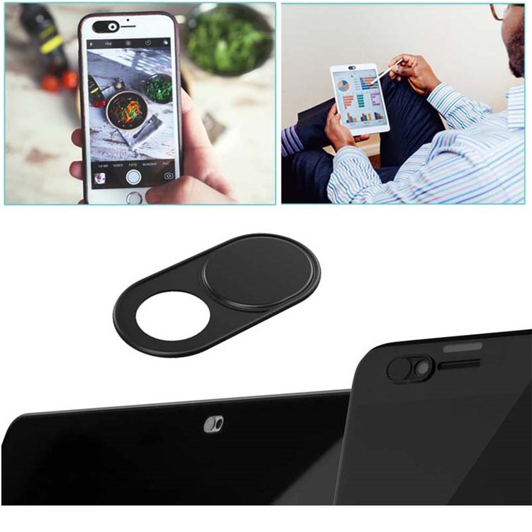 0.03-inch Ultrathin Aluminium Alloy Webcam Cover Privacy Protection for Smartphones Laptop Desktop Etc - Black-1