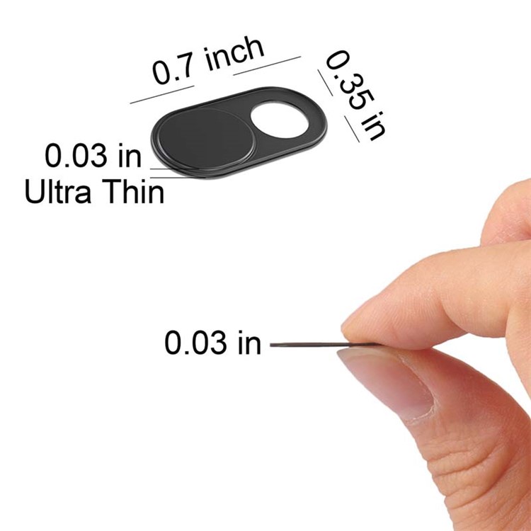 0.03-inch Ultrathin Aluminium Alloy Webcam Cover Privacy Protection for Smartphones Laptop Desktop Etc - Black-4