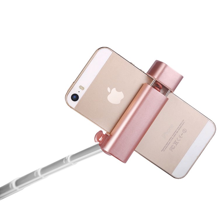 X6 Extendable Bluetooth Mini Pocket Selfie Stick for iPhone X / 8 Plus - Rose Gold Color-15