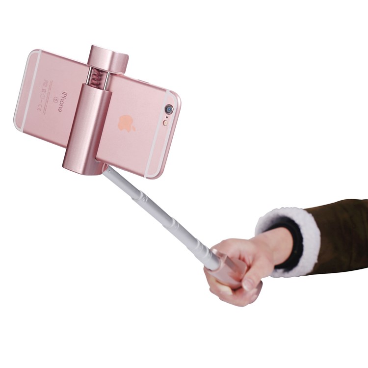 X6 Extendable Bluetooth Mini Pocket Selfie Stick for iPhone X / 8 Plus - Rose Gold Color-16