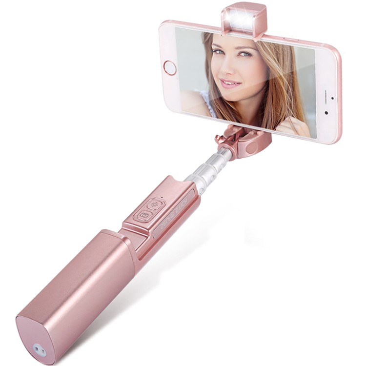 X6 Extendable Bluetooth Mini Pocket Selfie Stick for iPhone X / 8 Plus - Rose Gold Color-2
