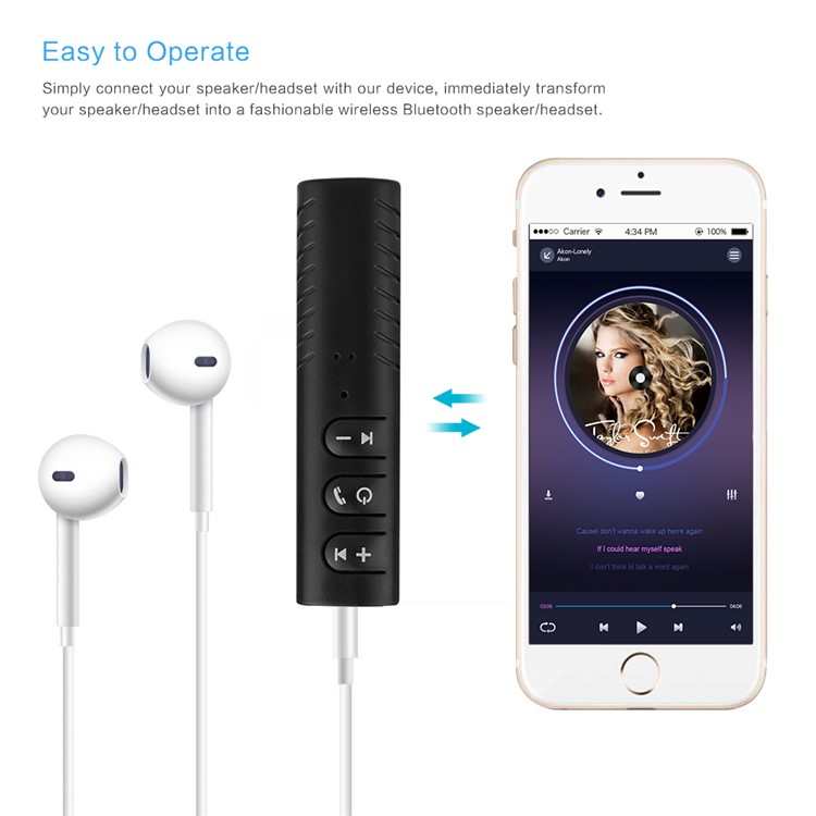 Clip-on 3.5mm Jack Bluetooth Music Receiver Car Audio Receiver Adapter for Headphone Home Car Stereo-14