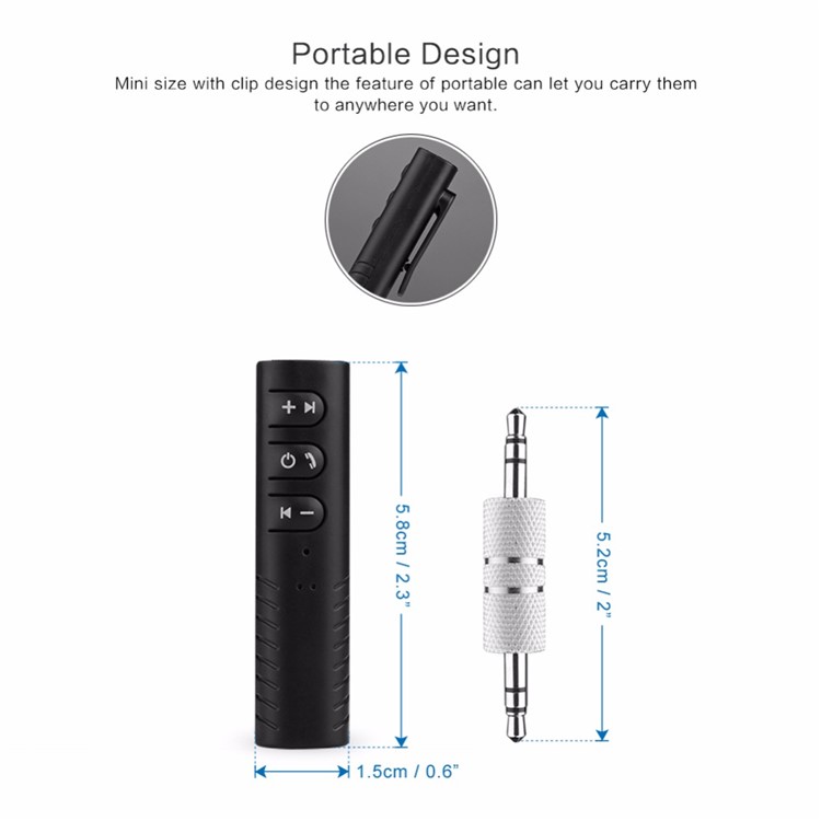 Clip-on 3.5mm Jack Bluetooth Music Receiver Car Audio Receiver Adapter for Headphone Home Car Stereo-17
