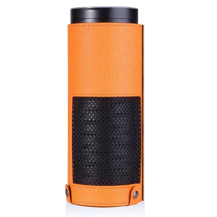 Cloth Texture PU Leather Sleeve Pouch Cover for Amazon Echo Speaker - Orange-1
