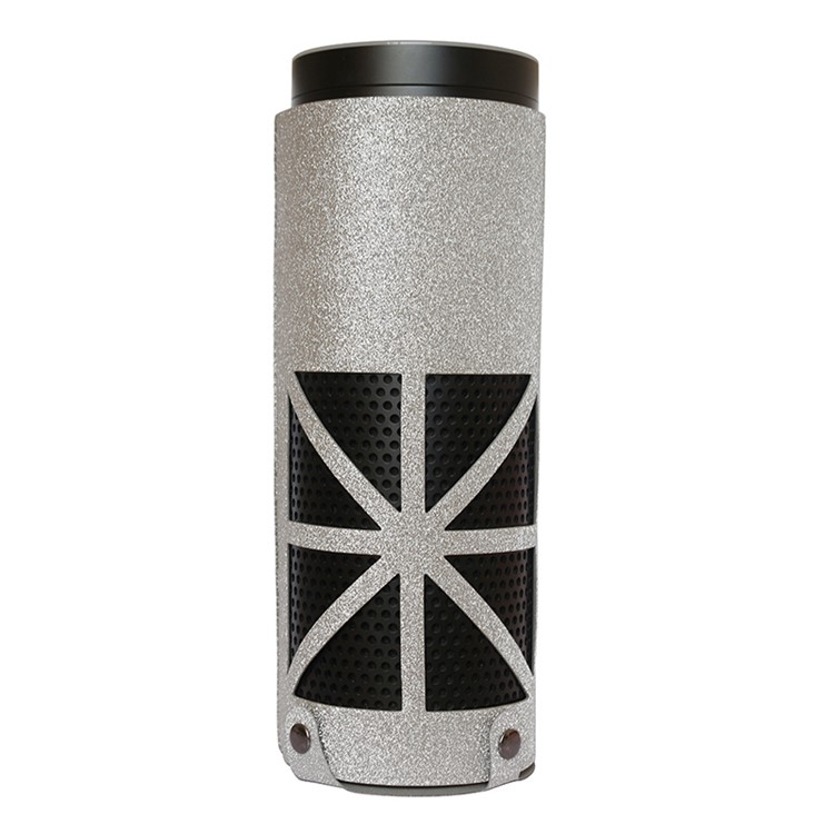 Flash Powder Surface PU Leather Sleeve Pouch Case for Amazon Echo Speaker - Silver-1