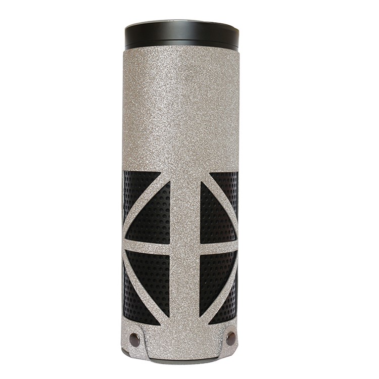 Flash Powder Surface PU Leather Sleeve Pouch Case for Amazon Echo Speaker - Silver-2
