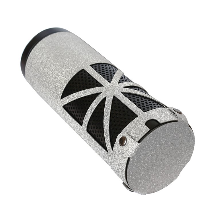 Flash Powder Surface PU Leather Sleeve Pouch Case for Amazon Echo Speaker - Silver-3