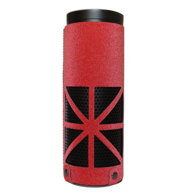 Flash Powder Surface PU Leather Protective Case for Amazon Echo Speaker - Red-1