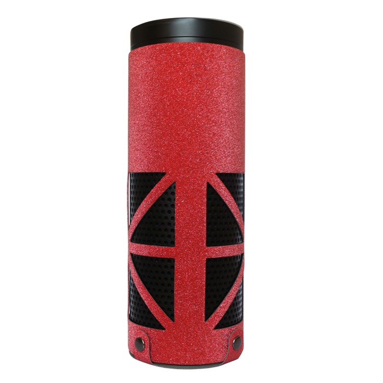 Flash Powder Surface PU Leather Protective Case for Amazon Echo Speaker - Red-2