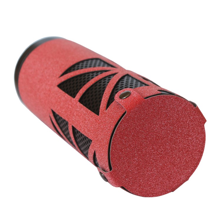 Flash Powder Surface PU Leather Protective Case for Amazon Echo Speaker - Red-4