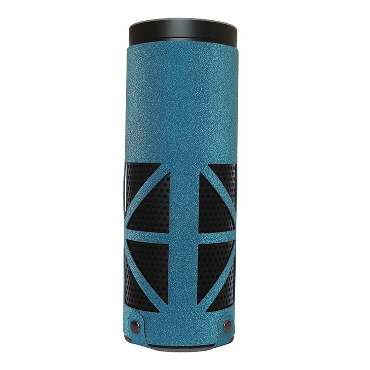 For Amazon Echo Speaker Flash Powder Surface PU Leather Sleeve Pouch - Blue-2