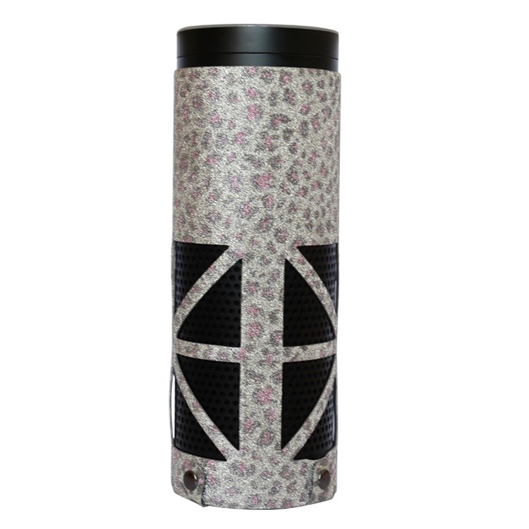 Flash Powder Surface PU Leather Sleeve Pouch Protective Cover for Amazon Echo Speaker - Leopard-2