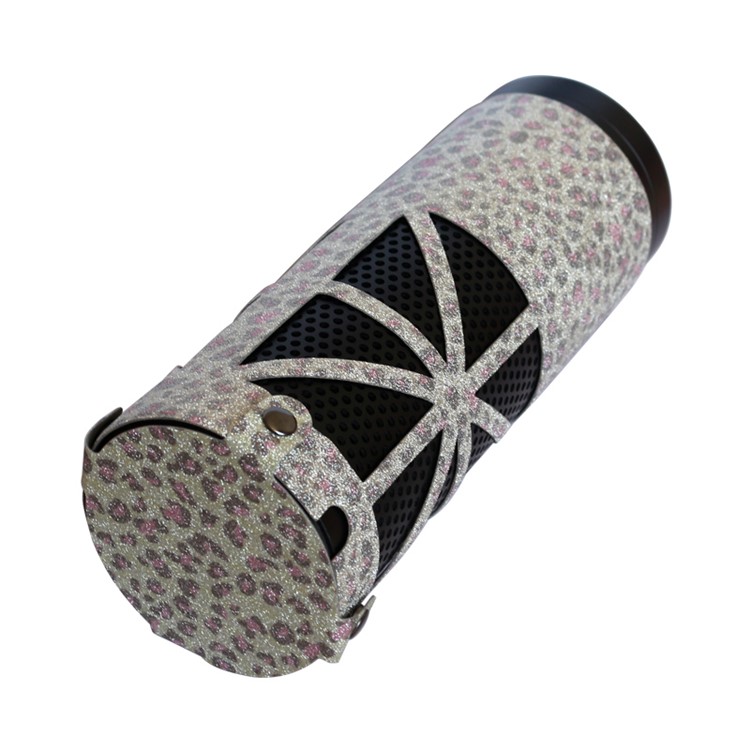 Flash Powder Surface PU Leather Sleeve Pouch Protective Cover for Amazon Echo Speaker - Leopard-4