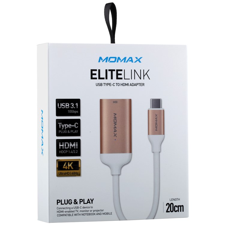 MOMAX Type C to HDMI Converter Adapter Cable for Samsung Galaxy Note 8 / S8 Plus / S8 - Champagne Gold Color-9
