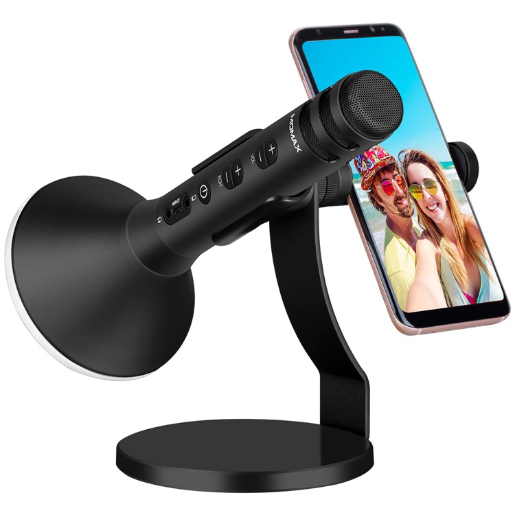 MOMAX K-MIC PRO Wireless Karaoke Microphone Kit with Mobile Phone Holder - Black-1