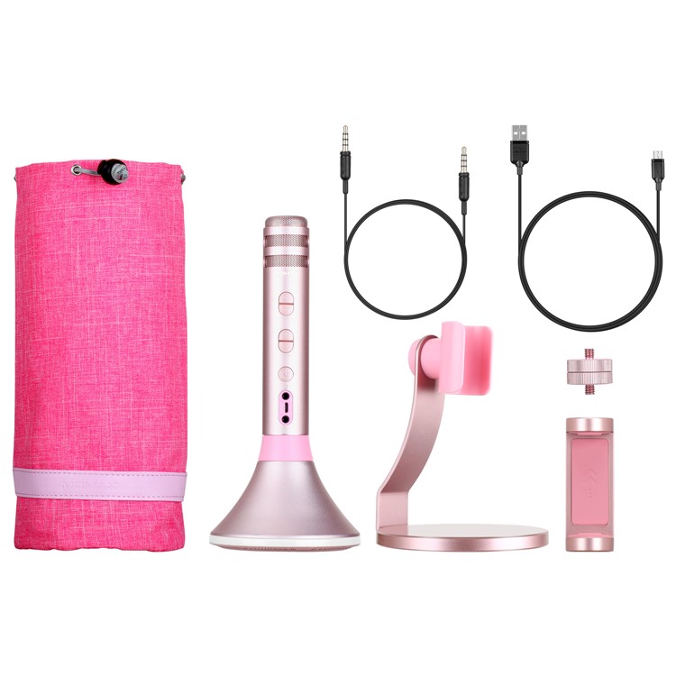 MOMAX K-MIC PRO Wireless Bluetooth Mobile Microphone Karaoke Kit with LED Light - Rose Gold Color-11