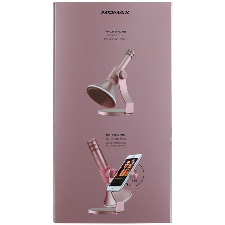 MOMAX K-MIC PRO Wireless Bluetooth Mobile Microphone Karaoke Kit with LED Light - Rose Gold Color-17