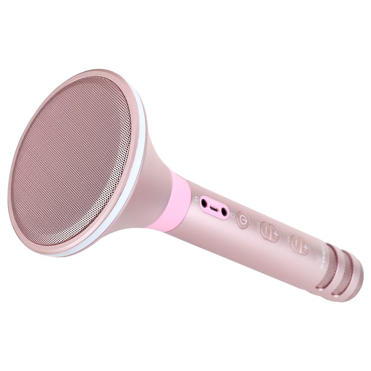 MOMAX K-MIC PRO Wireless Bluetooth Mobile Microphone Karaoke Kit with LED Light - Rose Gold Color-2