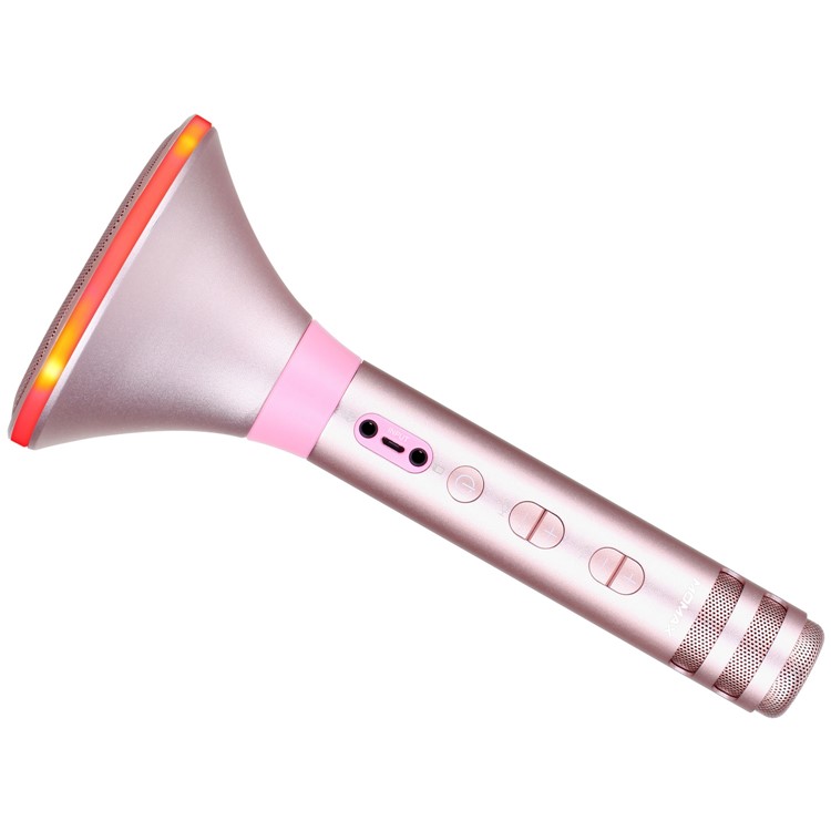 MOMAX K-MIC PRO Wireless Bluetooth Mobile Microphone Karaoke Kit with LED Light - Rose Gold Color-4