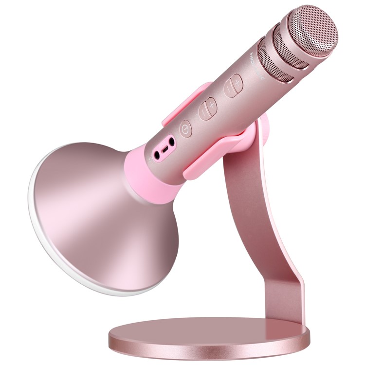 MOMAX K-MIC PRO Wireless Bluetooth Mobile Microphone Karaoke Kit with LED Light - Rose Gold Color-5
