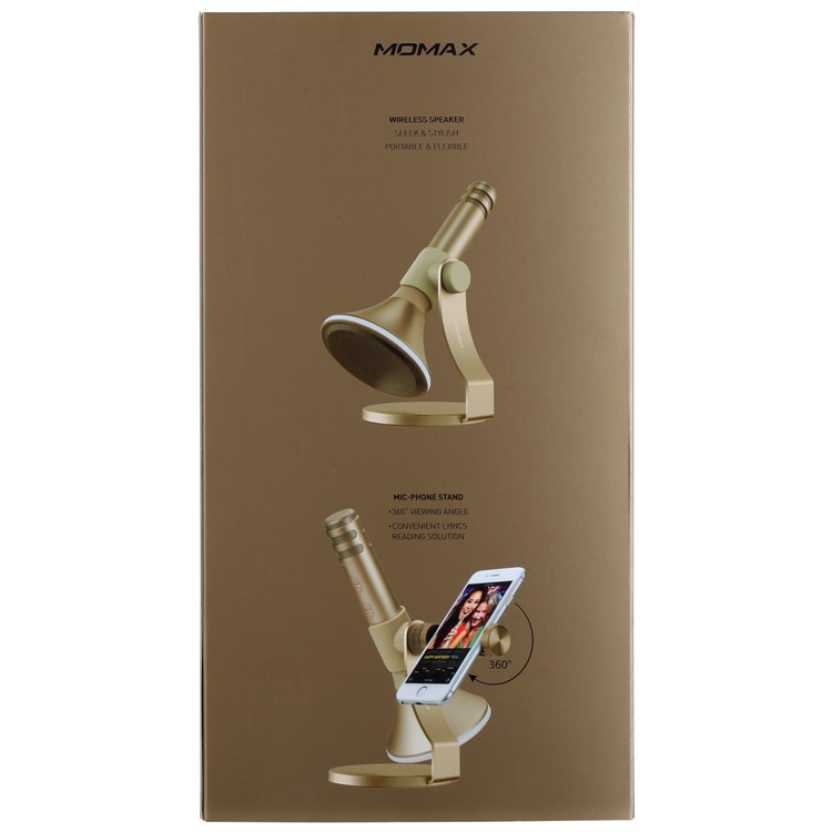 MOMAX K-MIC PRO Wireless Microphone Karaoke Portable Bluetooth Microphone Singing Machine - Gold Color-21