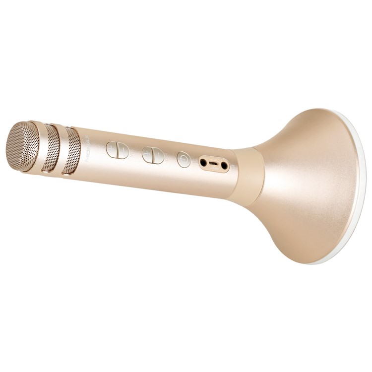 MOMAX K-MIC PRO Wireless Microphone Karaoke Portable Bluetooth Microphone Singing Machine - Gold Color-3