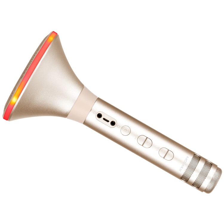 MOMAX K-MIC PRO Wireless Microphone Karaoke Portable Bluetooth Microphone Singing Machine - Gold Color-4