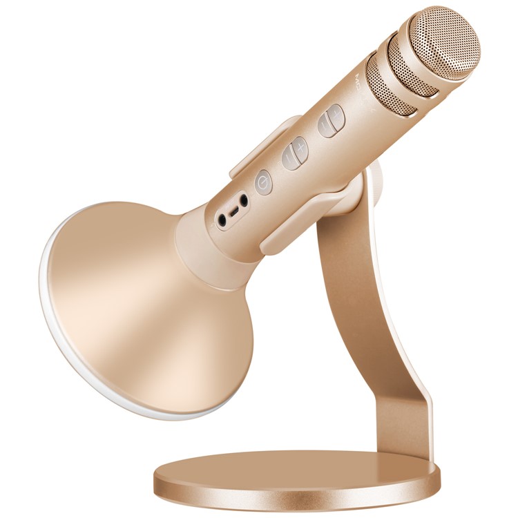 MOMAX K-MIC PRO Wireless Microphone Karaoke Portable Bluetooth Microphone Singing Machine - Gold Color-5