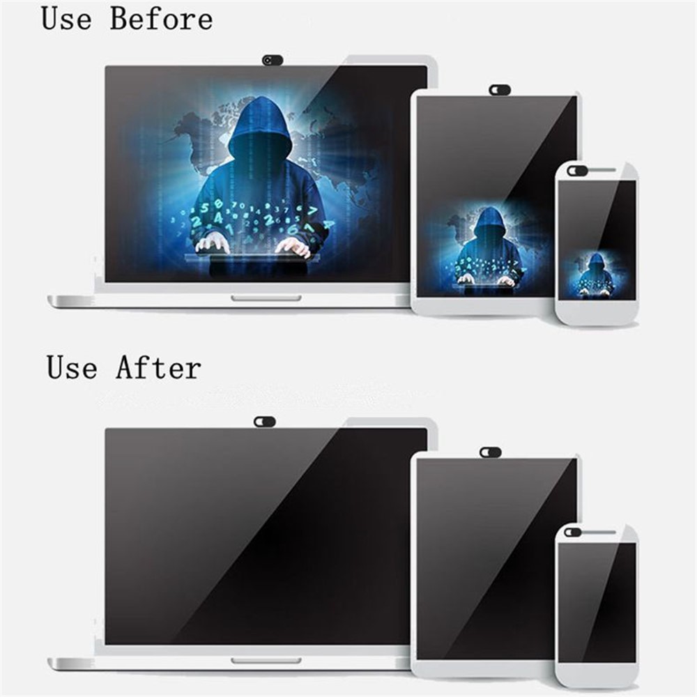 Copertina Per Webcam 2pcs/set Copertina Slider Per Telecamera Per Laptop Anti-spy Per Ipad PC Macbook Tablet Lens Privacy - Nero