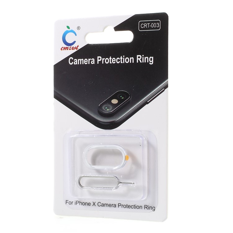 CMZWT Back Camera Lens Protector Cover + Eject Pin for iPhone X(Ten) - White-5