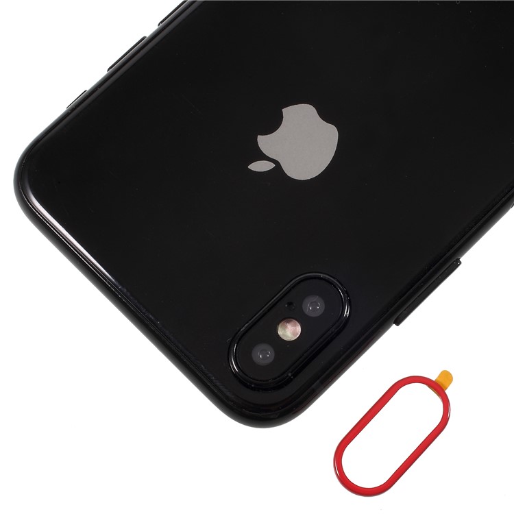 CMZWT Back Camera Lens Ring Cover Replacement + Eject Pin for iPhone X/10 - Red-4