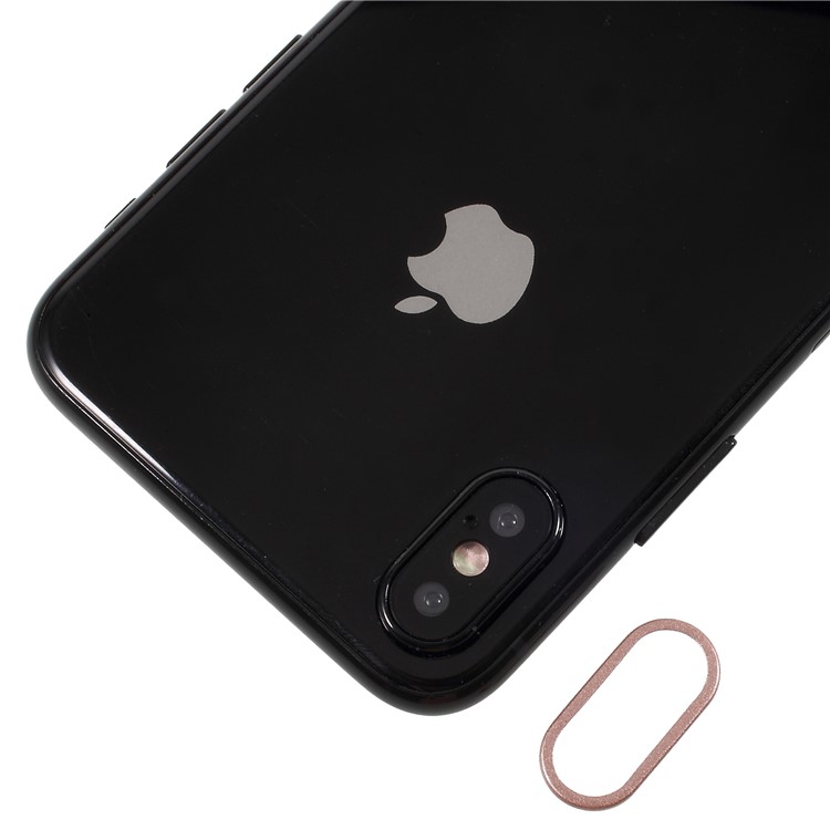 CMZWT Rear Camera Lens Protective Ring Replacement + Eject Pin for iPhone X/10 - Rose Gold Color-4