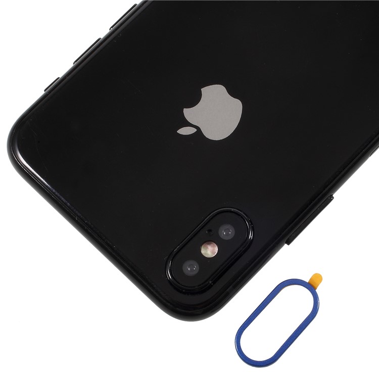 CMZWT Rear Camera Lens Protective Cover Ring + Eject Pin for iPhone X/10 - Blue-3